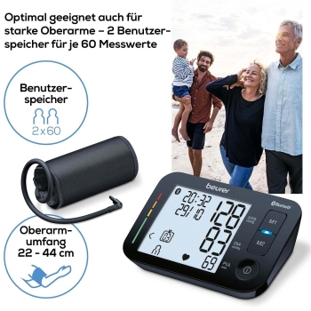 BEURER Blutdruckmessgerät BM 54 Bluetooth® Abschaltautomatik XL-Display schwarz